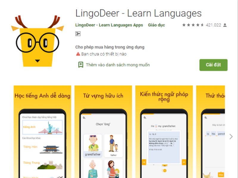 LingoDeer - Ứng dụng tiếng Hàn, Trung, Anh, Nhật