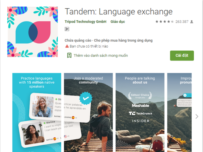 Tandem - Kết bạn bốn phương, trao đổi ngoại ngữ